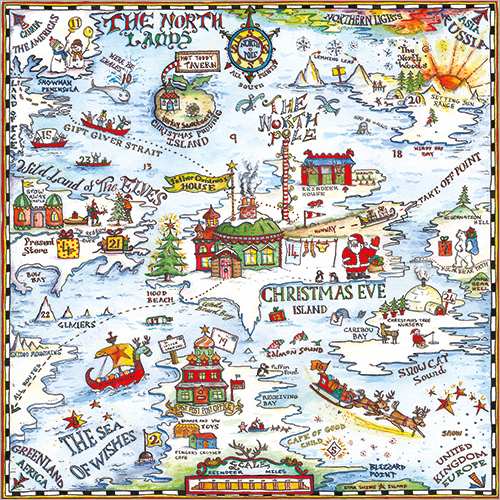 Christmas Map Advent Calendar - Cards and Gift Wrap